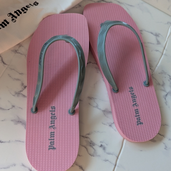 Palm Angels Pink and Gray Sandals EU 38 Size 8 New With Tags And Box - Picture 1 of 6